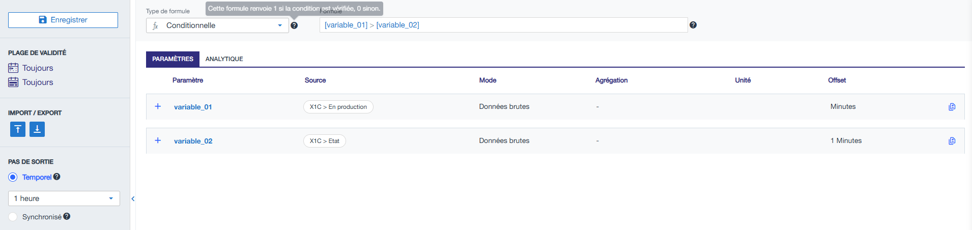 Formule conditionnelle
