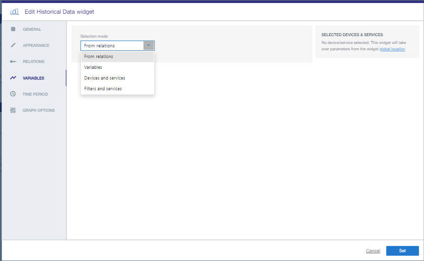 Configuration des variables