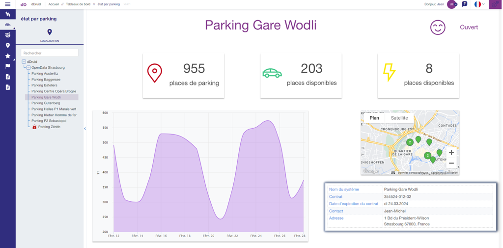 Numéro de contrat - Vue dashboard